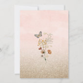 水の色の野生の花と蝶の私たちに参加 招待状 (裏面)