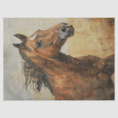 水の色の野生の馬のデコパージュ 薄葉紙 (正面)