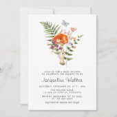 水の色の野生キノコ赤ちゃんシャワー 招待状 (正面)