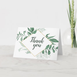 水の色の野生葉のハンターグリーン結婚ズ サンキューカード