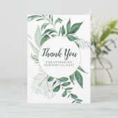 水の色の野生葉のハンターグリーン結婚ズ サンキューカード (スタンド正面)
