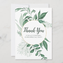 水の色の野生葉のハンターグリーン結婚ズ サンキューカード