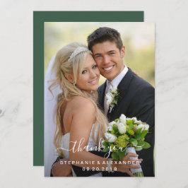 水の色の野生葉のハンターグリーン結婚ズ サンキューカード