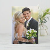 水の色の野生葉のハンターグリーン結婚ズ サンキューカード (スタンド正面)