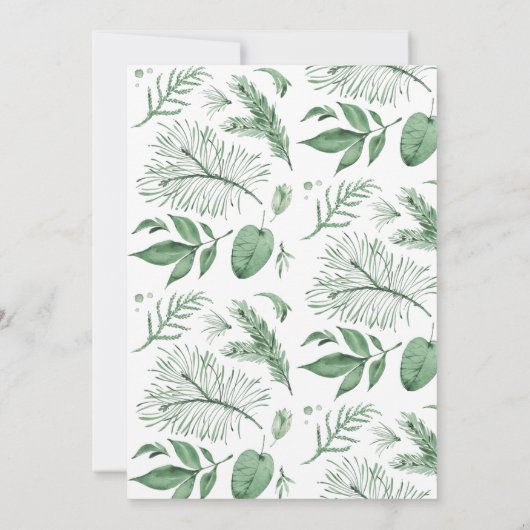水の色の野生葉のハンターグリーン結婚ズ サンキューカード (裏面)