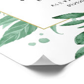 水の色の野生葉のハンターグリーン結婚ズ ポスター (角)