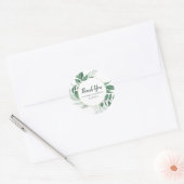 水の色の野生葉のハンターグリーン結婚ズ ラウンドシール (封筒)