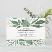 水の色の野生葉のハンターグリーン結婚ズ 招待状 (スタンド正面)