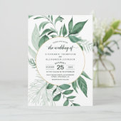 水の色の野生葉のハンターグリーン結婚ズ 招待状 (スタンド正面)