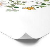 水の色の野結婚花の歓迎サイン ポスター (角)