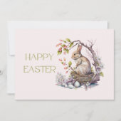 水の色の開花マグノリアイースターバニー ノートカード (正面)