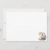 水の色の開花マグノリアイースターバニー ノートカード (裏面)