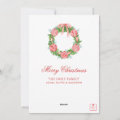 水の色の陳腐なオーナメントガーランドクリスマス シーズンカード (裏面)