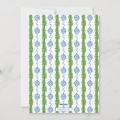 水の色の陳腐なオーナメントガーランドクリスマス シーズンカード (裏面)