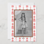 水の色の陳腐なオーナメントガーランドクリスマス シーズンカード (裏面)