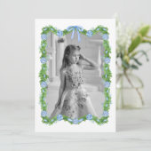 水の色の陳腐なオーナメントガーランドクリスマス シーズンカード (スタンド正面)