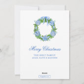 水の色の陳腐なオーナメントガーランドクリスマス シーズンカード (裏面)