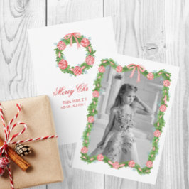 水の色の陳腐なオーナメントガーランドクリスマス シーズンカード