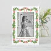 水の色の陳腐なオーナメントガーランドクリスマス シーズンカード (スタンド正面)