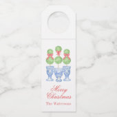 水の色の陳腐なクリスマスボウトピアリー ボトルネックタグ (正面)