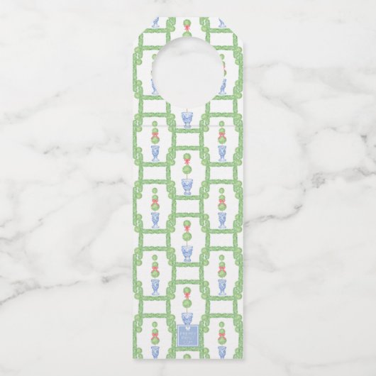 水の色の陳腐なクリスマスボウトピアリー ボトルネックタグ (裏面)