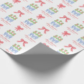 水の色の陳腐なクリスマスボウトピアリー ラッピングペーパー (角)