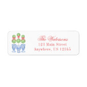 水の色の陳腐なクリスマスボウトピアリー ラベル (正面)