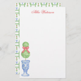 水の色の陳腐なクリスマスボウトピアリー 便箋