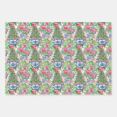 水の色の陳腐なジンジャージャールクリスマスツリー ラッピングペーパーシート (正面3)