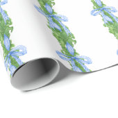 水の色の陳腐なブルーボーガーランドクリスマス ラッピングペーパー (ロールコーナー)