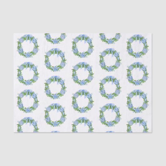 水の色の陳腐なリースクリスマス 薄葉紙 (正面)