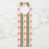 水の色の陳腐なリースモノグラムクリスマス ボトルネックタグ (裏面)