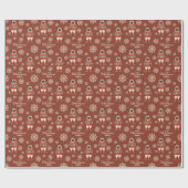 水の色の雪片テラコッタパグドッグクリスマス ラッピングペーパー (フラット)