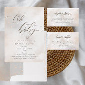 水の色の雲ああベビーシャワー 招待状