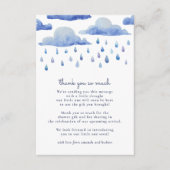 水の色の雲の赤ちゃんシャワーありがとう サンキューカード (正面)