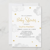 水の色の雲の赤ちゃんシャワー 招待状 (正面)