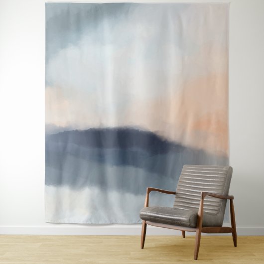 水の色の雲の霧の山の風景 タペストリー (インサイチュ)