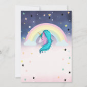 水の色の雲レインボースターベビーグラデーションシャワー 招待状 (裏面)