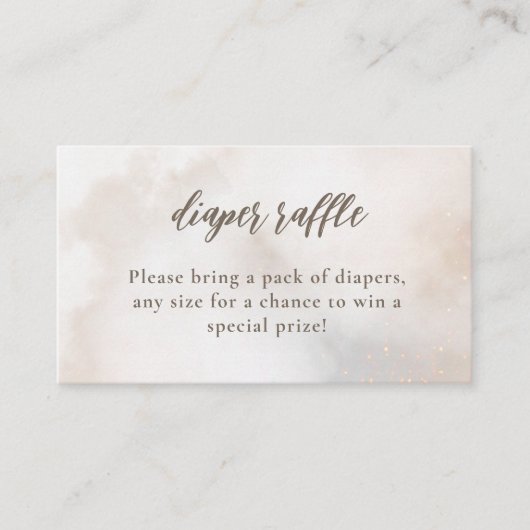 水の色の雲9おむつラッフルベビーシャワー エンクロージャーカード (正面)