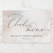 水の色の雲9のブライダルシャワーの好意 スパークリングワインラベル (シングルラベル)