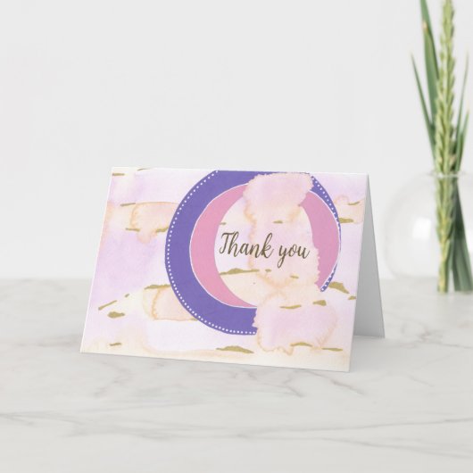 水の色の雲、あなたの言葉。ありがとうございます。 カード (正面)