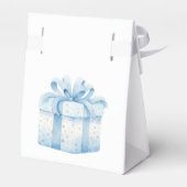水の色の青いバルーンありがとう赤ちゃんシャワー フェイバーボックス (裏面サイド)