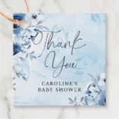 水の色の青その男の子ありがとう赤ちゃんシャワー フェイバータグ (正面)