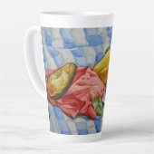 水の色の静止絵画生命のエキゾチックな果実 カフェラテマグ (左アングル)