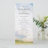 水の色の風景の夢のような雲の結婚式プログラム 招待状 (スタンド正面)