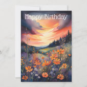 水の色の風景（バターカップと夕日を含む） シーズンカード (正面)