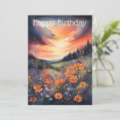 水の色の風景（バターカップと夕日を含む） シーズンカード (スタンド正面)