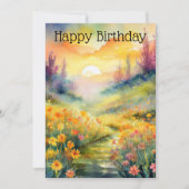 水の色の風景(バターカップと夕日を含む) シーズンカード (正面)