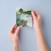 水の色の風景,ベトナム, Tam Cocポスターピード チラシ (手)