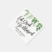 水の色の食べ緑草、飲み物と結婚したbe スタンダードカクテルナプキン (角)